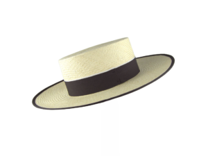 Sombrero de ala ancha en tono natural con cinta marrón – Nieta de José