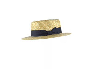 Sombrero en tono natural con cinta negra y lazo – Nieta de José