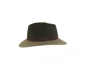 Sombrero bicolor verde y marrón con banda decorativa – Nieta de José